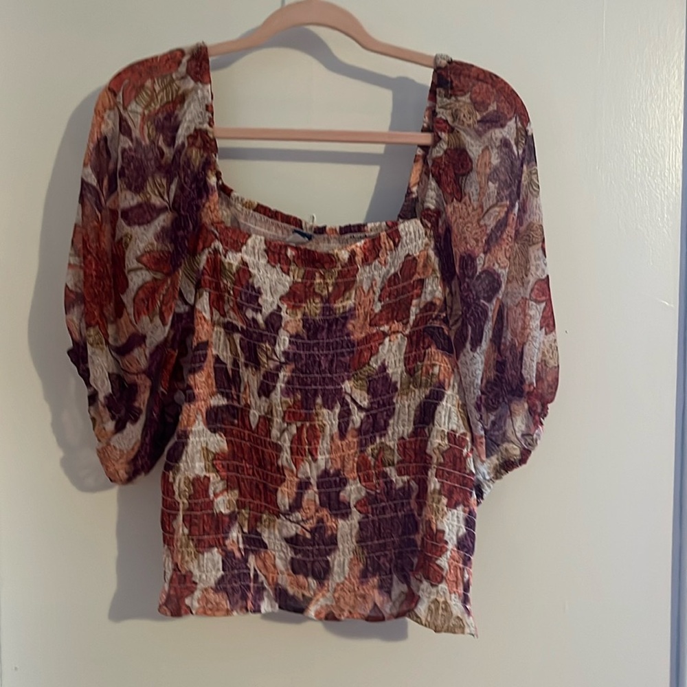 blouse, from Old Navy, size XL, cream with florals